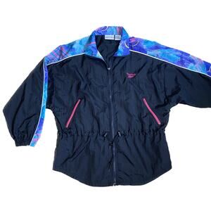 Vintage Reebok Windbreaker Jacket Retro Sport 80s 90s Nylon Medium Oversized